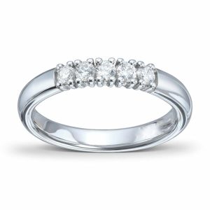 Hvitt Gull Alliansering Buet 5X0,05Ct Twsi