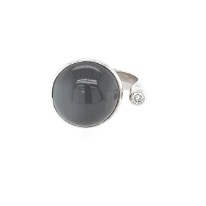 Globe ring hv.gull dia+månesten 0.10wsi