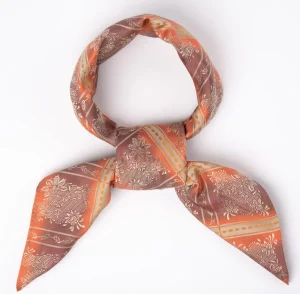 Maria Silkeskjerf  75x75cm - Orange/Brun