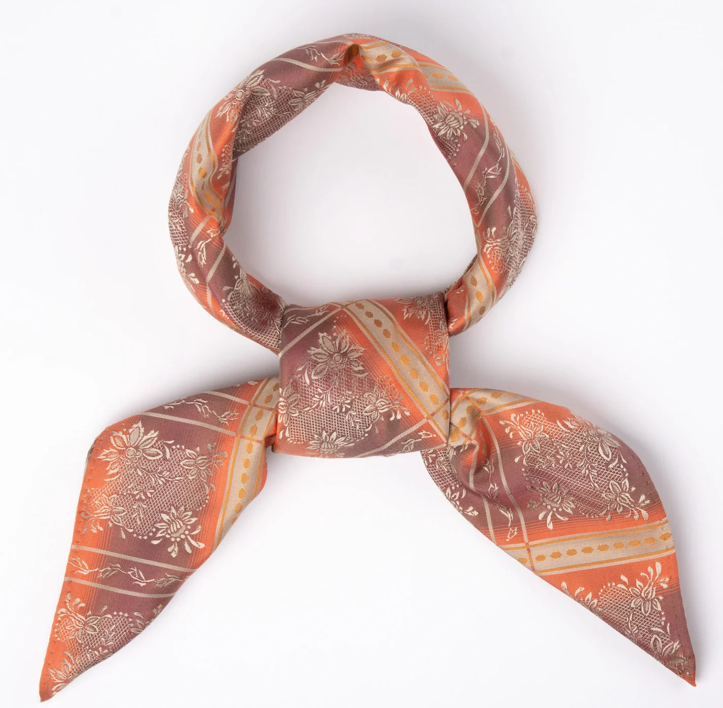 Maria Silkeskjerf 75x75cm - Orange/Brun