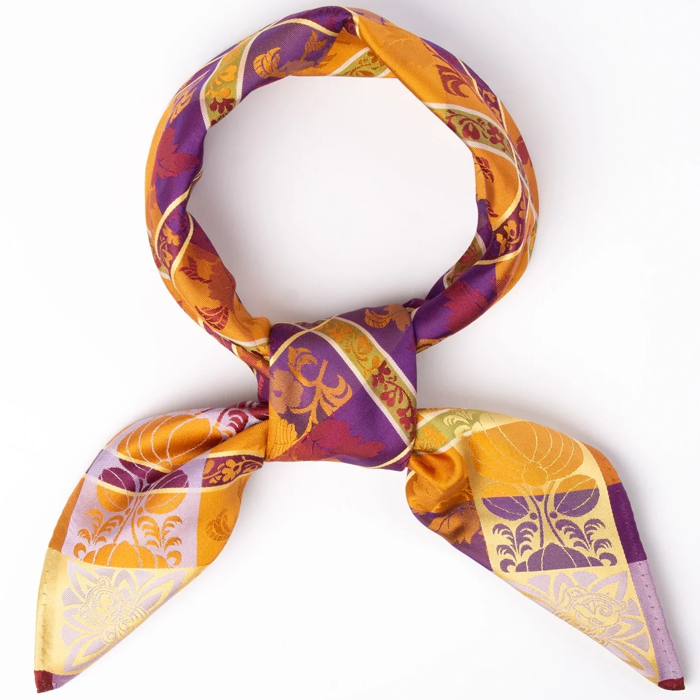 Mimmi silkeskjerf 70x70cm - Lys Blå/Grønt