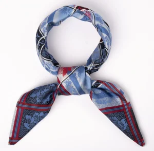 Eufenia Silkeskjerf 70 x 70 Blå/Rød