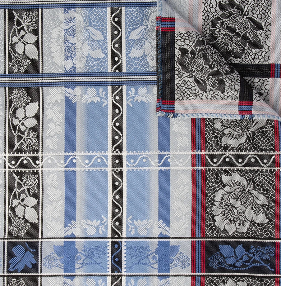 Eufemia silkeskjerf 70x70cm - Blå/hvit - Bilde 2