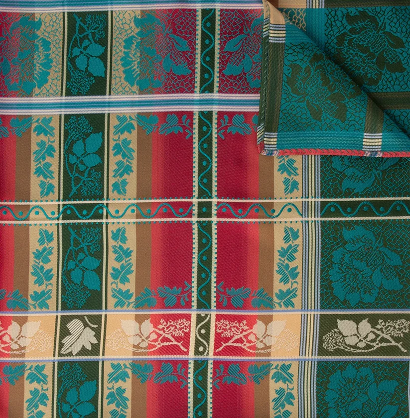 Eufemia silkeskjerf 70x70cm - Rød/Grønt - Bilde 2