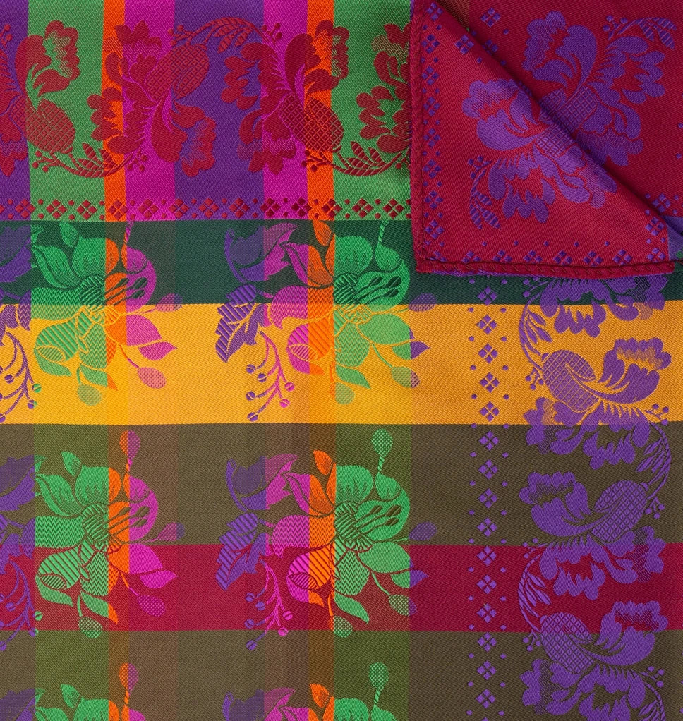 Gabriella Silkeskjerf 70x70cm - Lilla/Gul - Bilde 2