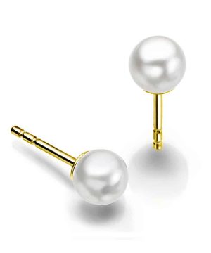 Øredobber i gull med 7mm ferskvannsperler