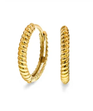 Øreringer i gull mønster