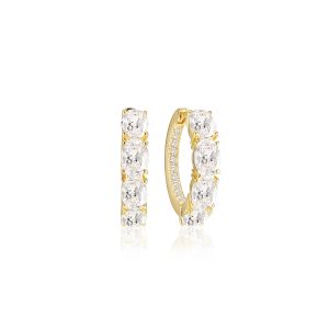 ELLISSE CREOLO EARRINGS forgylt sølv m/ cz