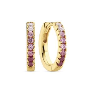 ELLERA MEDIO EARRINGS forgylt sølv m/ gradert rosa cz