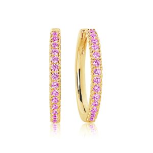 ELLERA GRANDE EARRINGS forgylt sølv m/ lys rosa cubic zirkonia