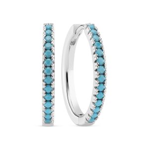 ELLERA GRANDE EARRINGS sølv m/ turkis cz