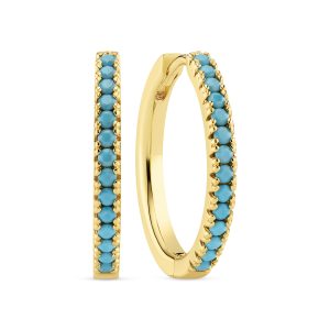 ELLERA GRANDE EARRINGS forgylt sølv m/ turkis cz