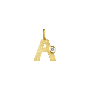 Letter Liten 18K gull bokstav m/ 0,04ct diamant A-Z