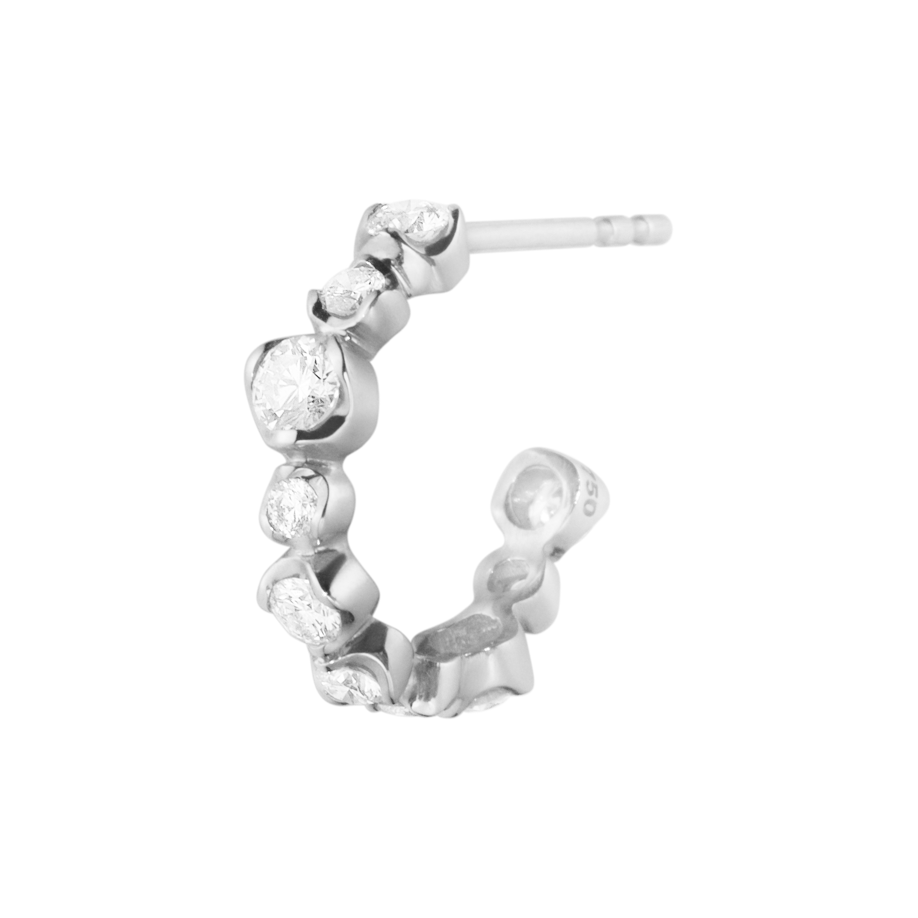 GJ Signature øreringer Hoop hvitt gull - Bilde 2