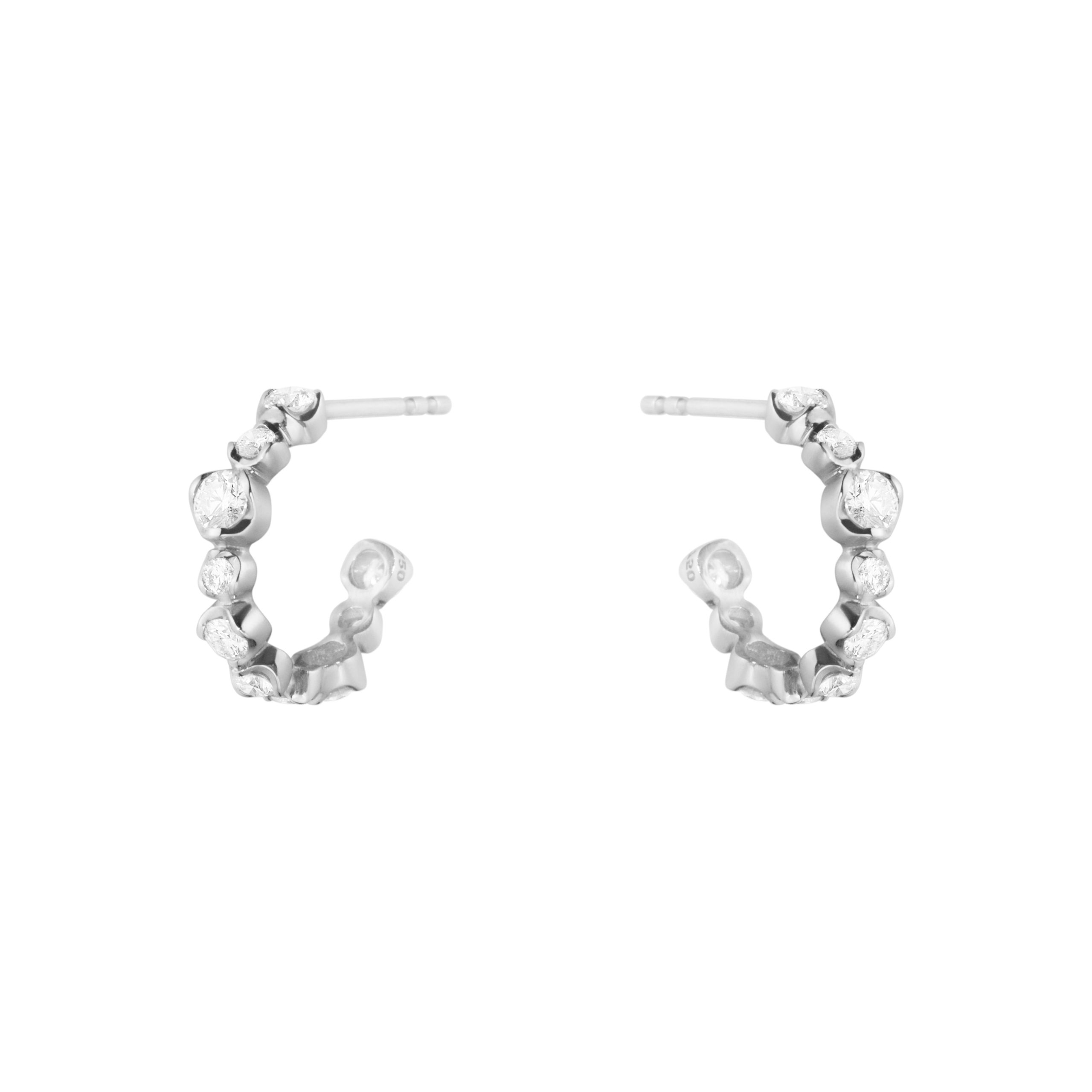 GJ Signature øreringer Hoop hvitt gull