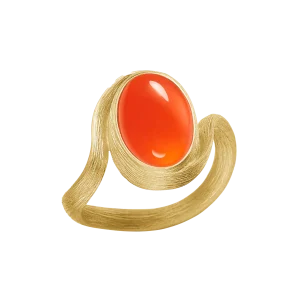 Vega Curl Ring liten gull m/ carneol