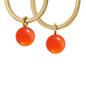 Globe anheng par til ørepynt gull m/ carneol