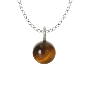 Globe Single anheng sølv m/ tigerøye