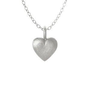 Heart single anheng stor sølv