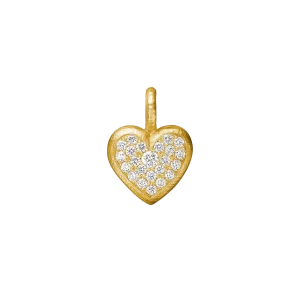 Heart single anheng liten m/ diamanter
