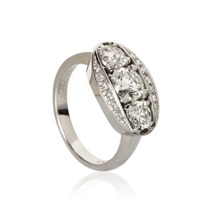 Halo Ring hvitt gull