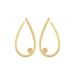 Kharisma Moon øreringer gull store m/ 0,44ct diamanter