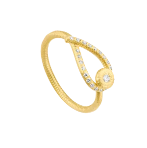 Kharisma Ring gull m/ diamanter