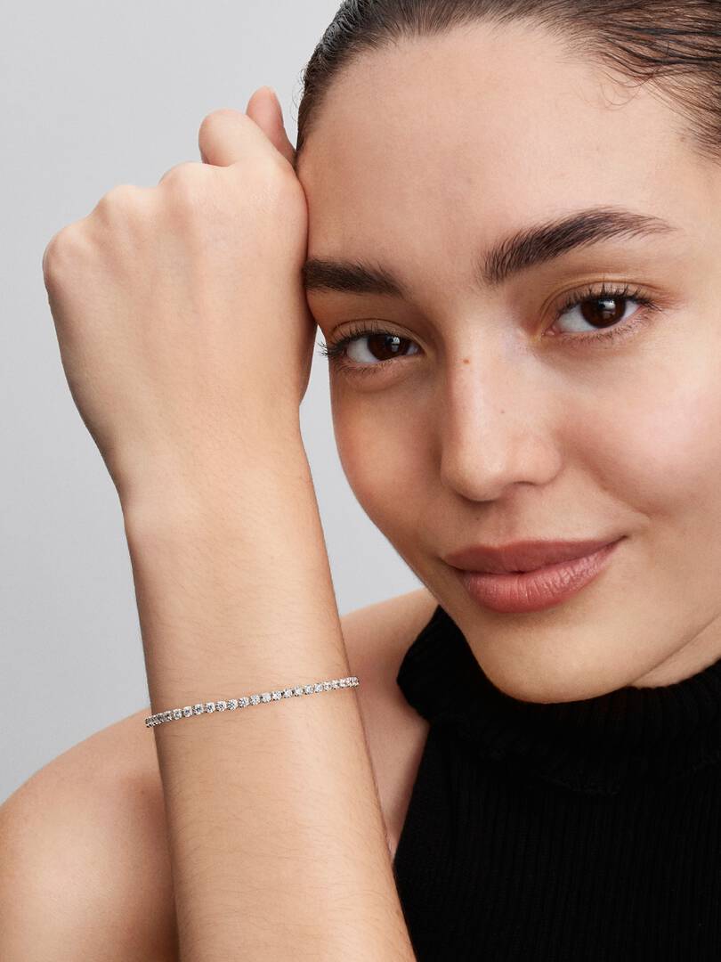 Pandora – Sølv tennis armbånd m/ hvit cubic zirkonia - Bilde 6