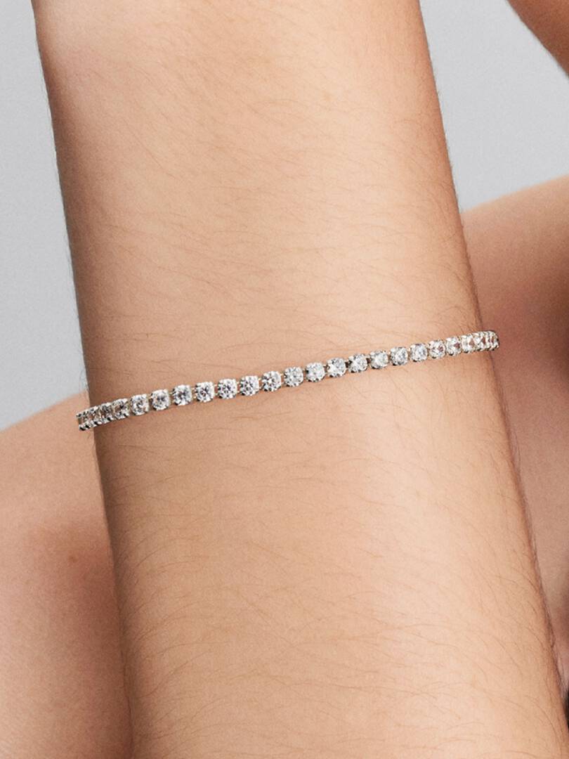 Pandora – Sølv tennis armbånd m/ hvit cubic zirkonia - Bilde 7