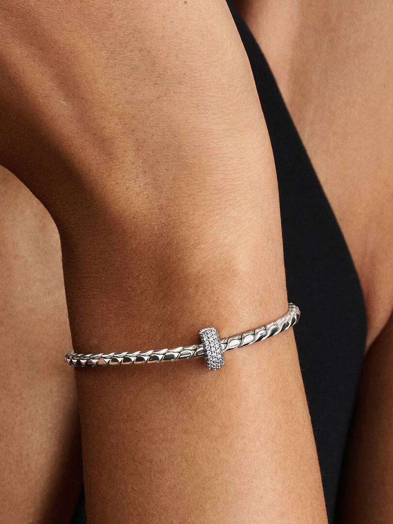Sølv Pavé Klemmecharm m/ cz - Bilde 5