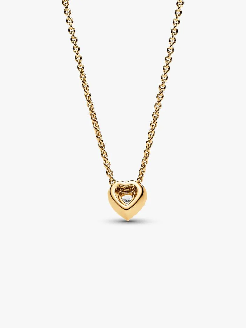 Forgylt Elevated Heart halskjede 45cm - Bilde 5