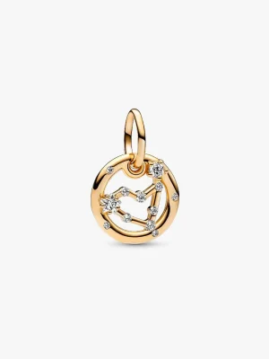 Forgylt Stjernetegn charm m/ cubic zirkonia