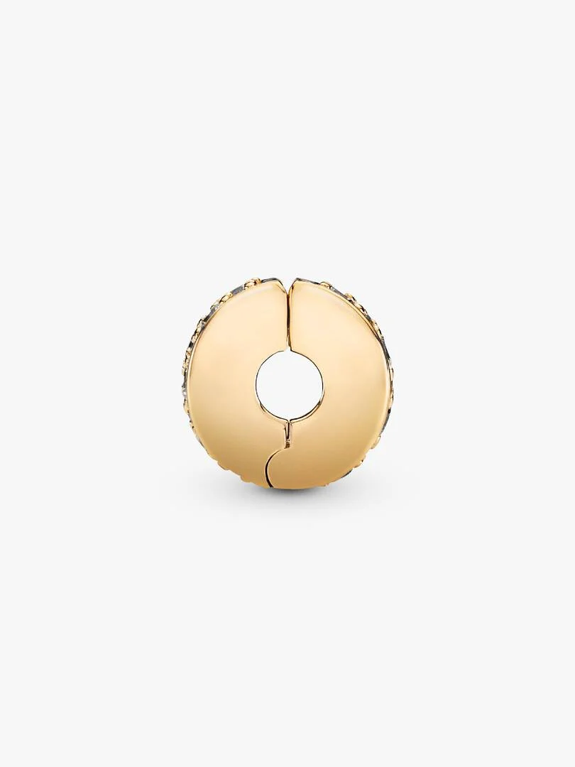 Forgylt Klar Pavé Klemmecharm - Bilde 2