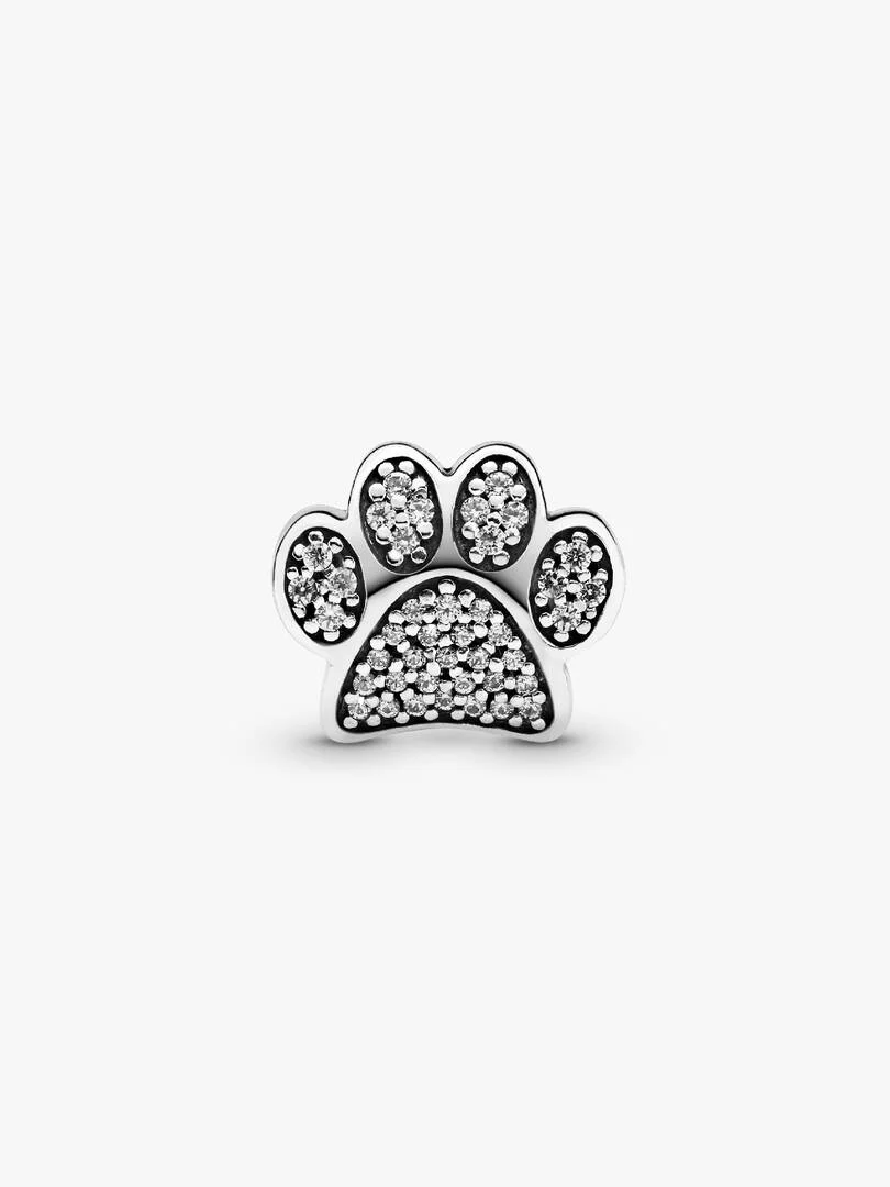 Sølv pote charm m/ cubic zirkonia - Bilde 4