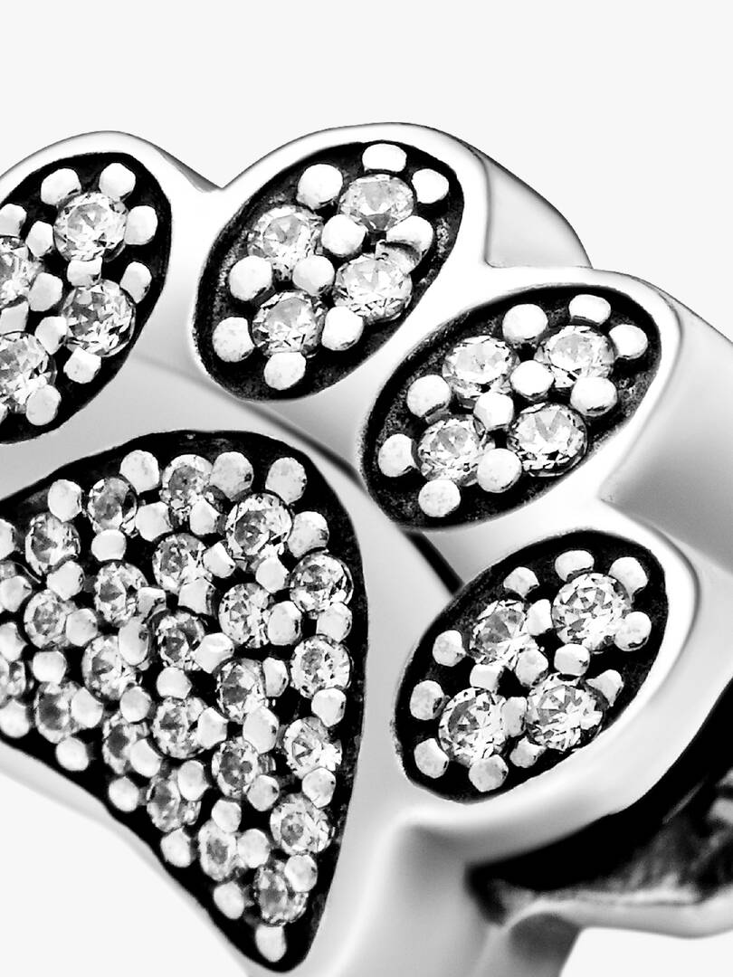 Sølv pote charm m/ cubic zirkonia - Bilde 2