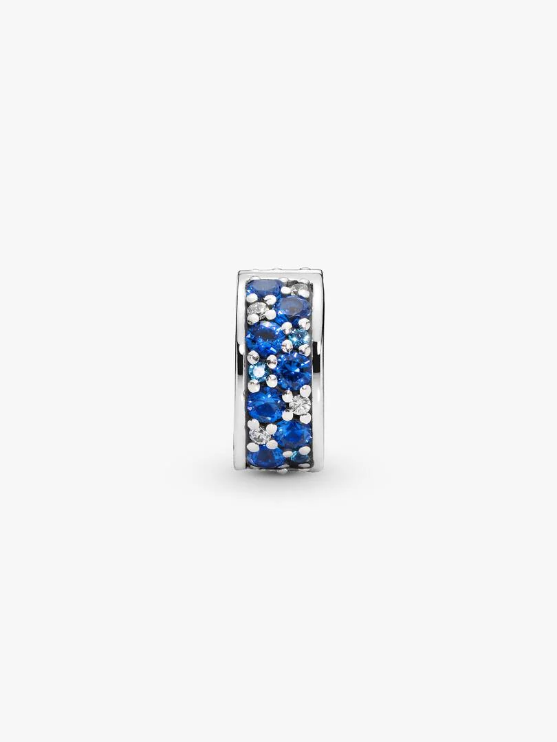 Sølv Klemmecharm Blå Pavé - Bilde 2