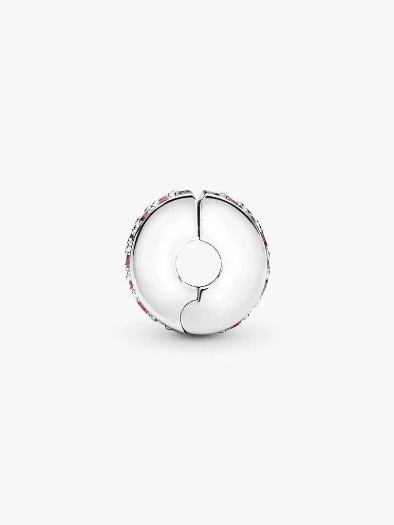 Sølv Klemmecharm Rosa Pavé - Bilde 3