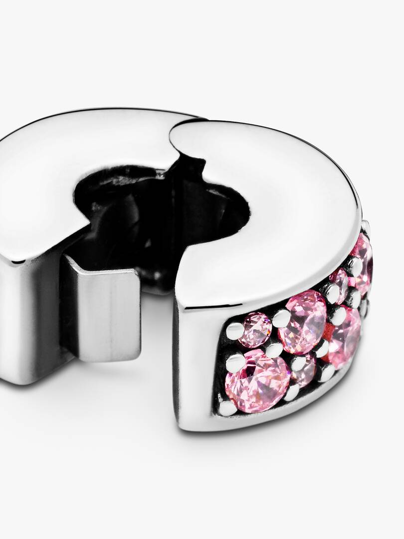 Sølv Klemmecharm Rosa Pavé - Bilde 2