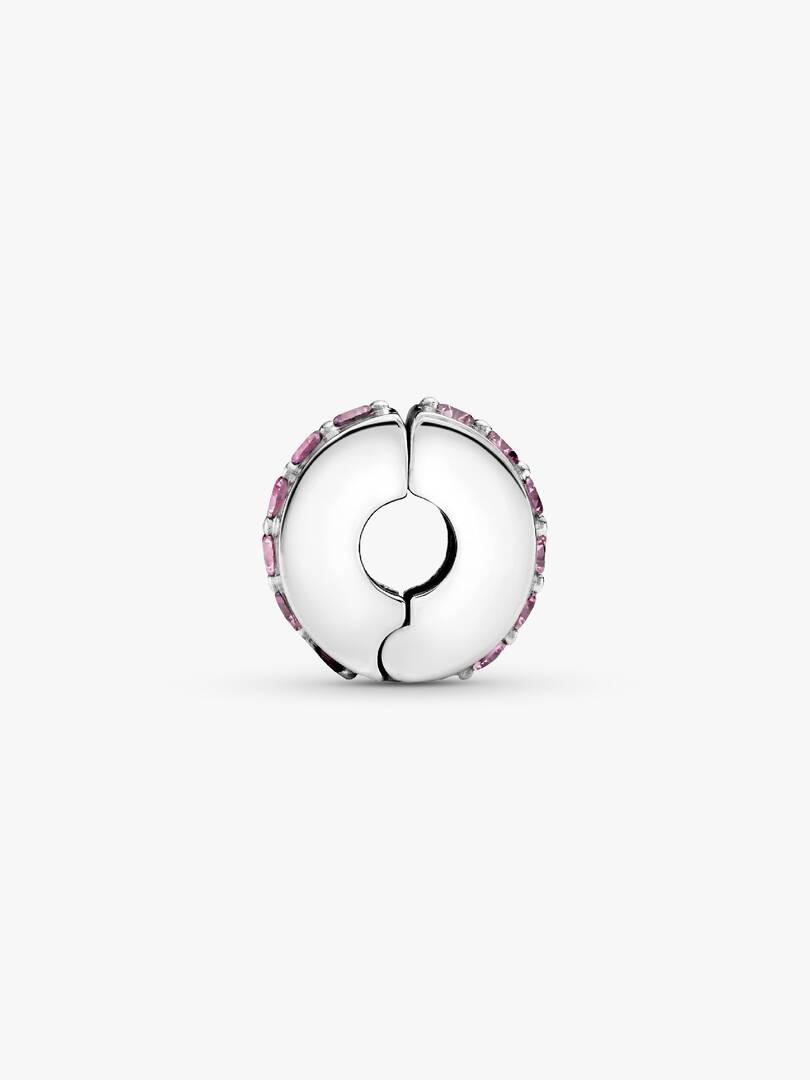 Sølv Klemmecharm Funklende rosa rad - Bilde 2