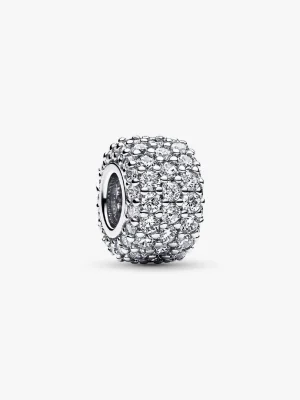 Sølv Sparkling Pavé Triple-row Charm