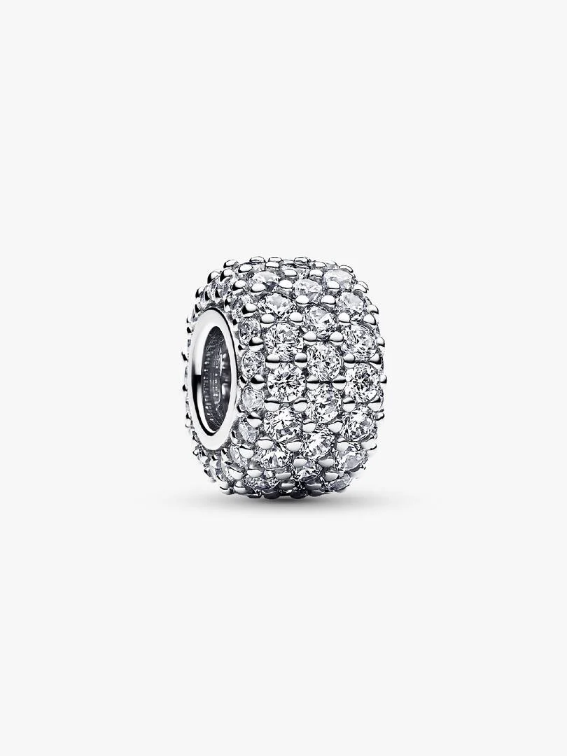 Sølv Sparkling Pavé Triple-row Charm