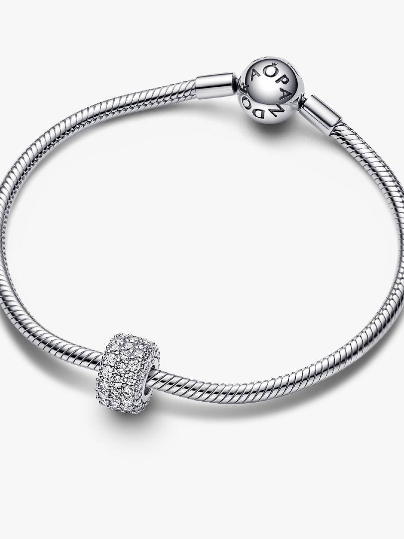 Sølv Sparkling Pavé Triple-row Charm - Bilde 3