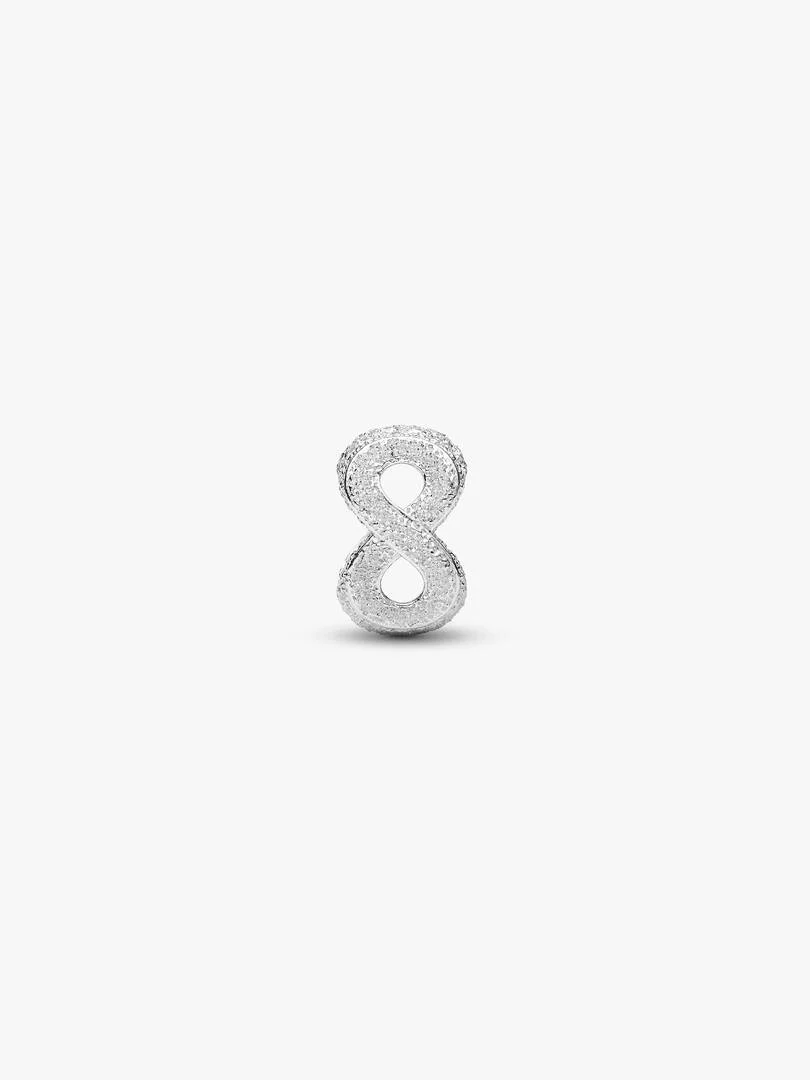 Sølv Strukturert Evighetsymbol Mini Charm - Bilde 3