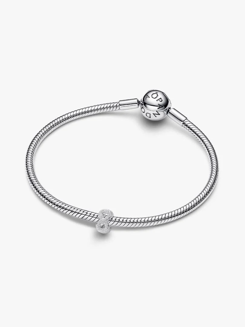 Sølv Strukturert Evighetsymbol Mini Charm - Bilde 2