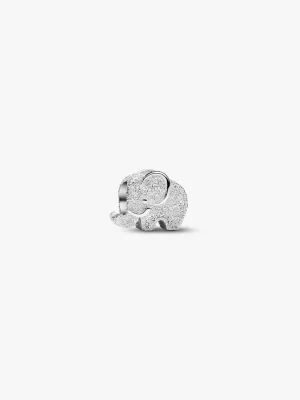 Sølv Strukturert Elefant Mini Charm