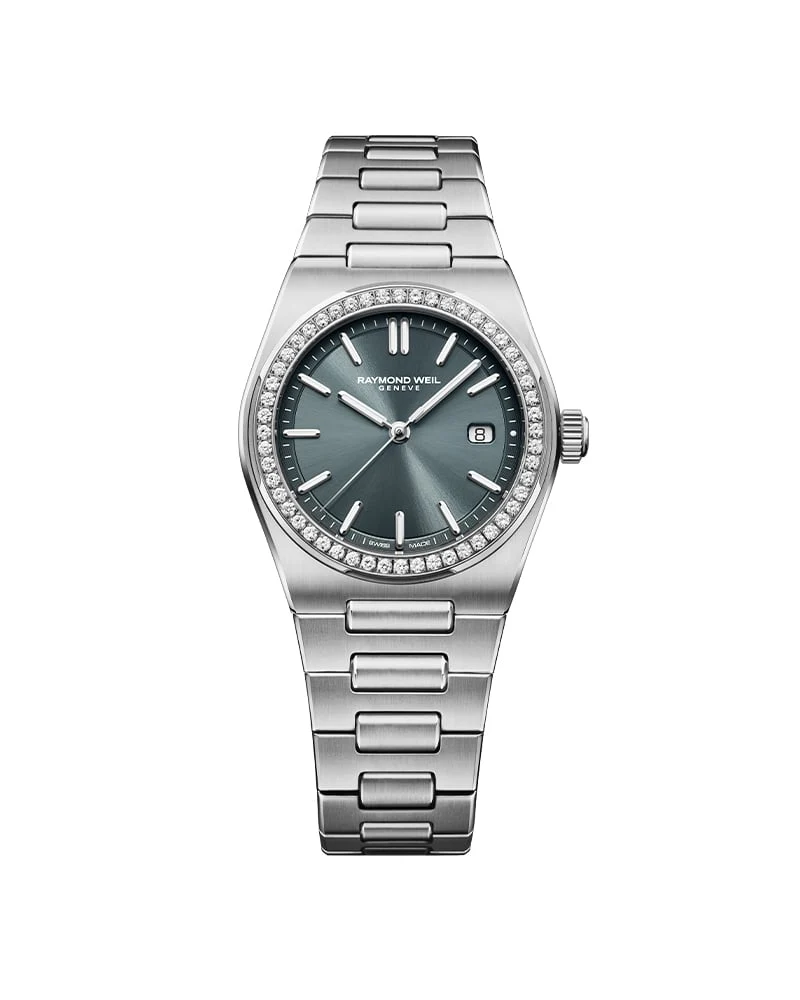 Raymond Weil A.R.T lady 30mm - Blågrønn m/ diabezel