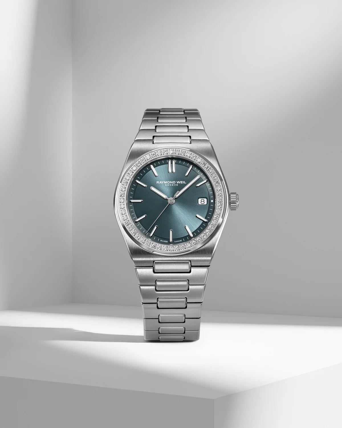 Raymond Weil A.R.T lady 30mm - Blågrønn m/ diabezel - Bilde 3