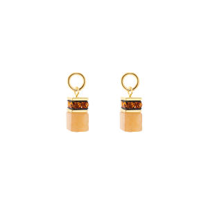 Coeur de Lion EAR ME UP Charm GeoCUBE® gull-oransje