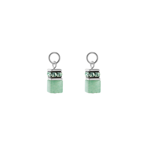 Coeur de Lion EAR ME UP Charm GeoCUBE® sølv-lys grønn