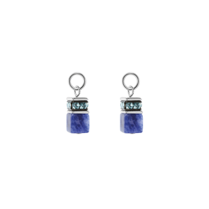 Coeur de Lion EAR ME UP Charm GeoCUBE® sølv-blå